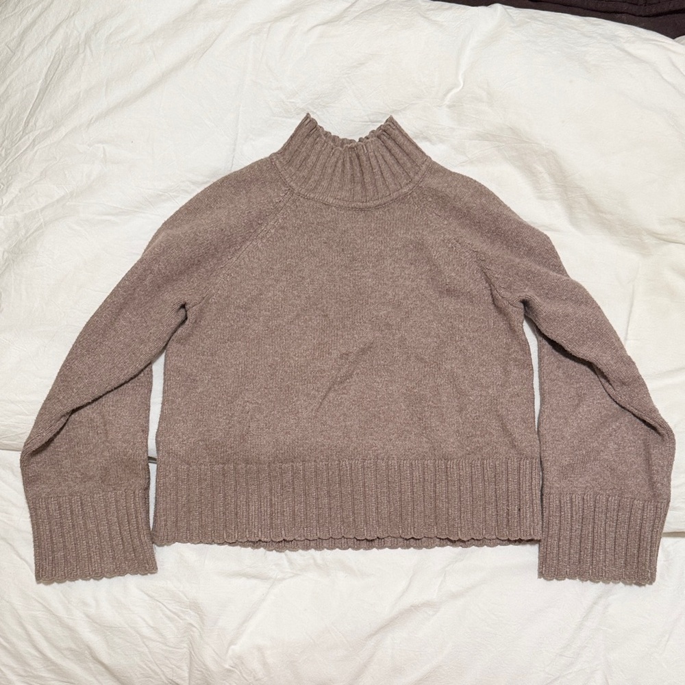 GAP CashSoft Mockneck Sweater - Taupe - S